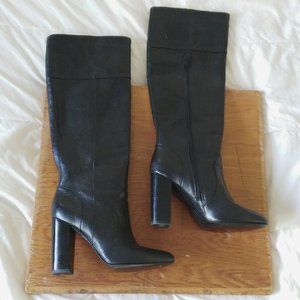 Banana Republic Black Leather Knee-High Boots